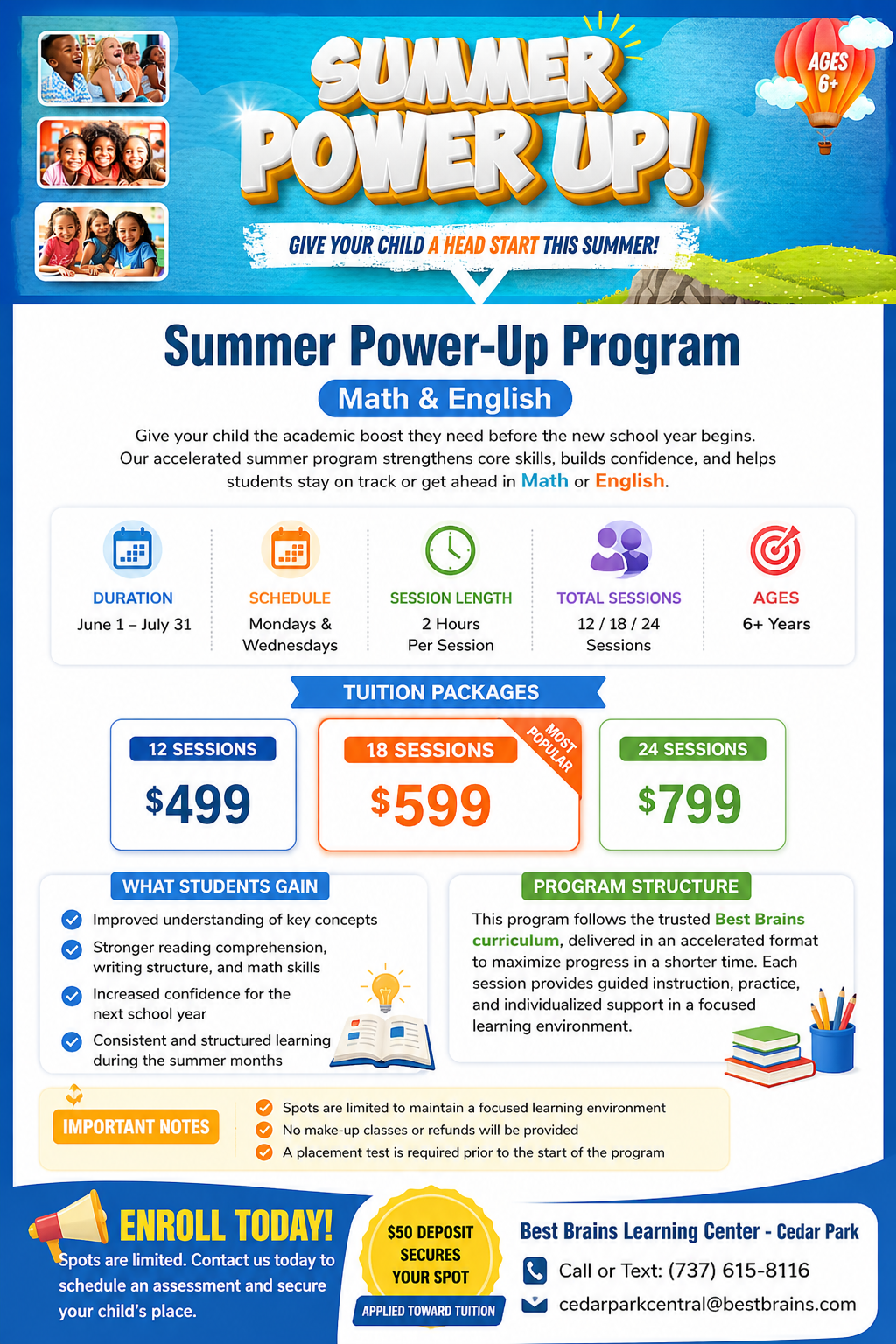 Summer Power Up Program Banner Image